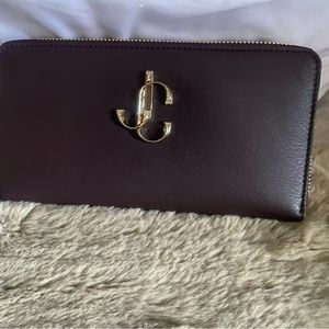 Jimmy Choo, wallet, Bordeaux
